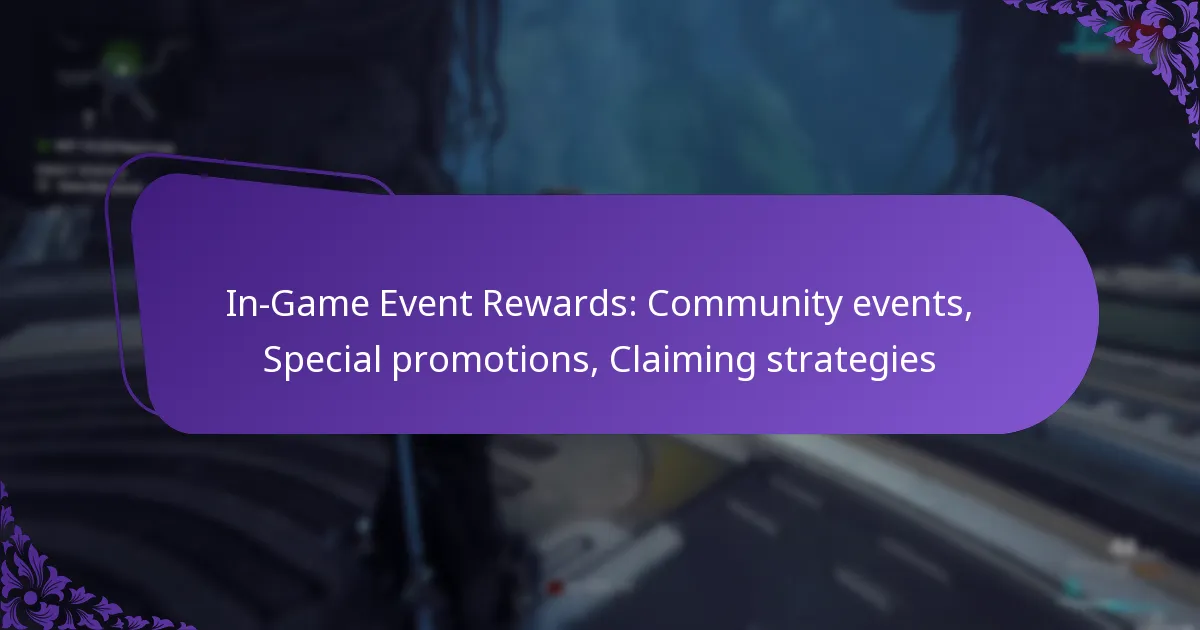 In-Game Event Rewards: Community events, Special promotions, Claiming strategies