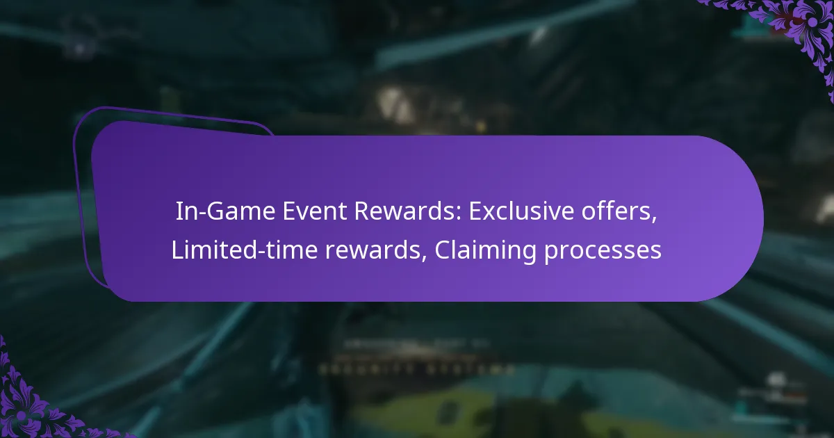 In-Game Event Rewards: Exclusive offers, Limited-time rewards, Claiming processes