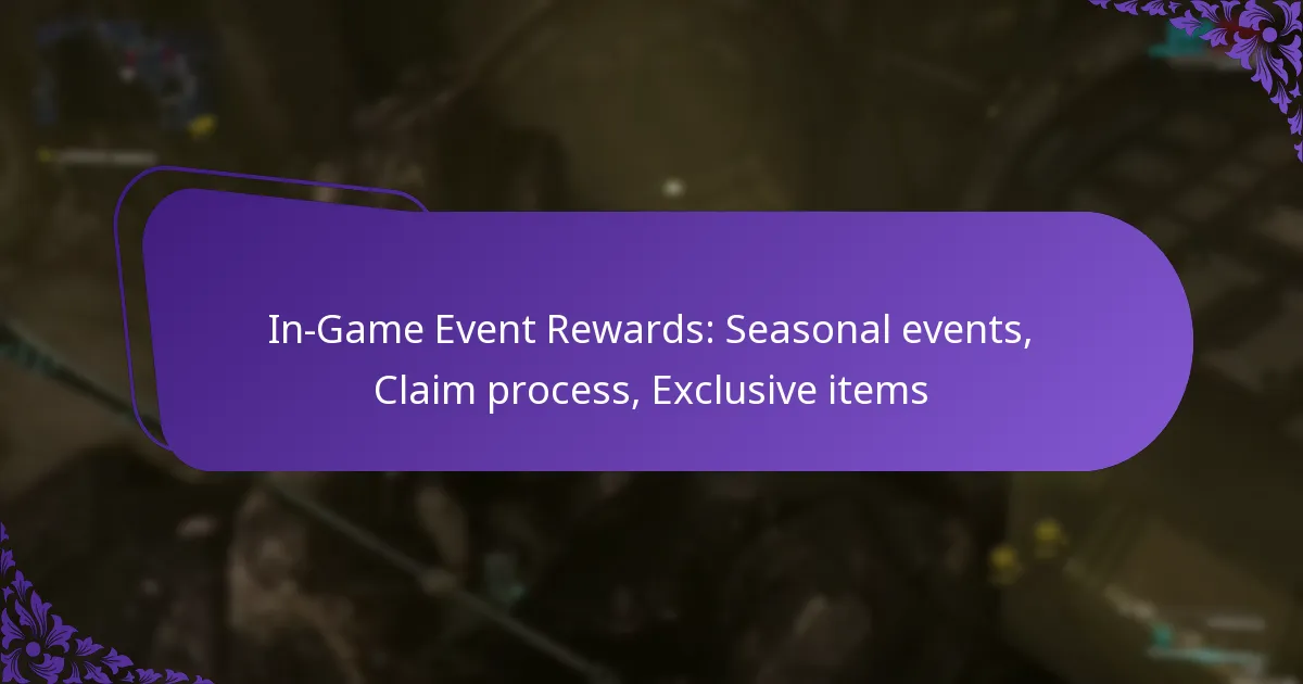 In-Game Event Rewards: Seasonal events, Claim process, Exclusive items