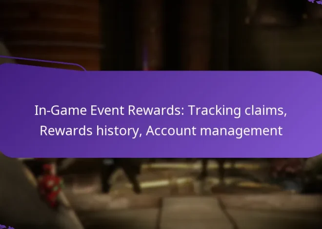In-Game Event Rewards: Tracking claims, Rewards history, Account management