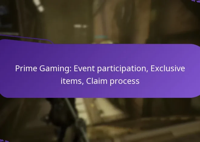 Prime Gaming: Event participation, Exclusive items, Claim process