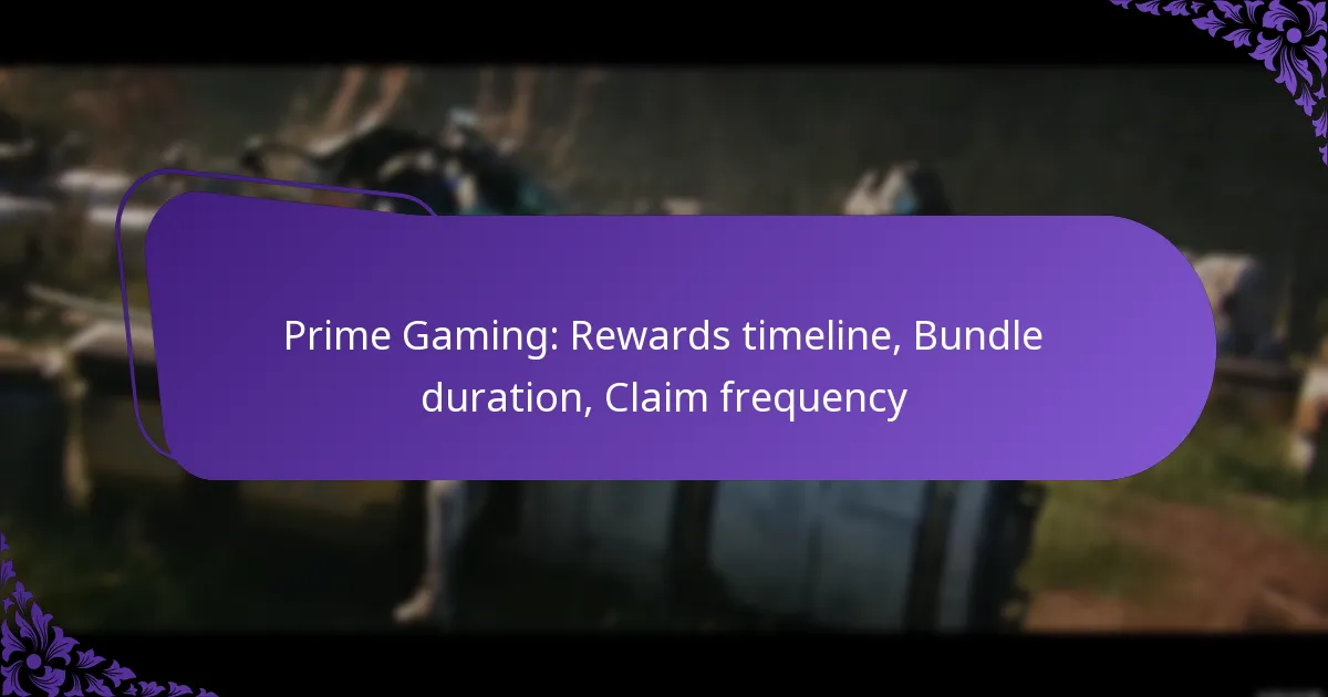 Prime Gaming: Rewards timeline, Bundle duration, Claim frequency