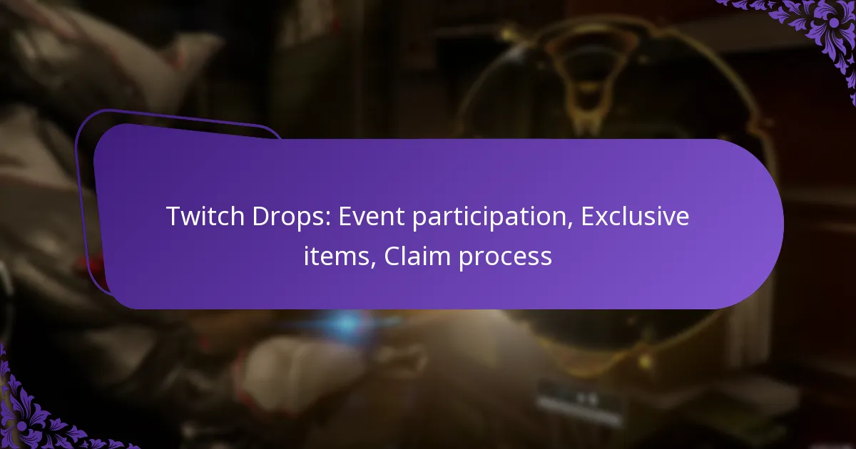 Twitch Drops: Event participation, Exclusive items, Claim process