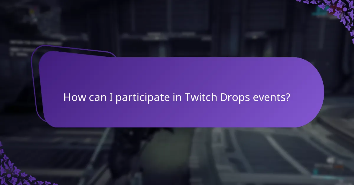 How can I participate in Twitch Drops events?