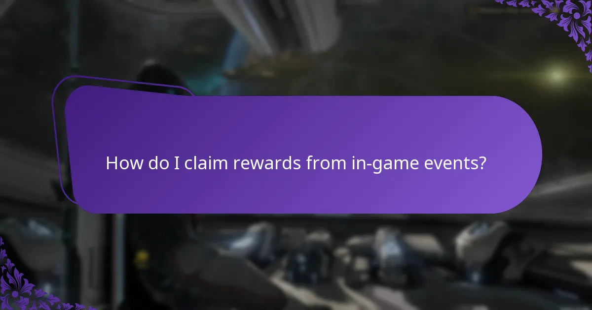 How do I claim rewards from in-game events?